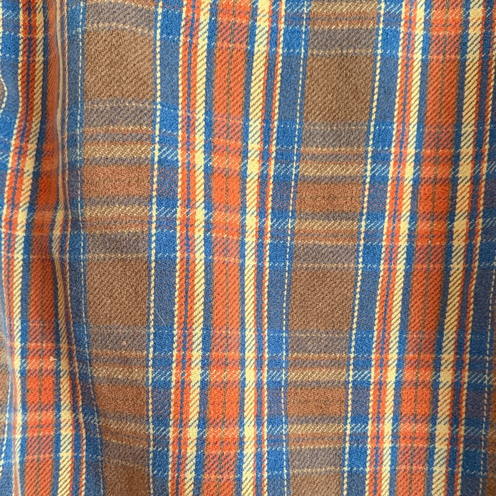 St. John's Bay Brown, Blue & Orange Plaid Corduroy-Trim Shirt - Picture 9 of 9